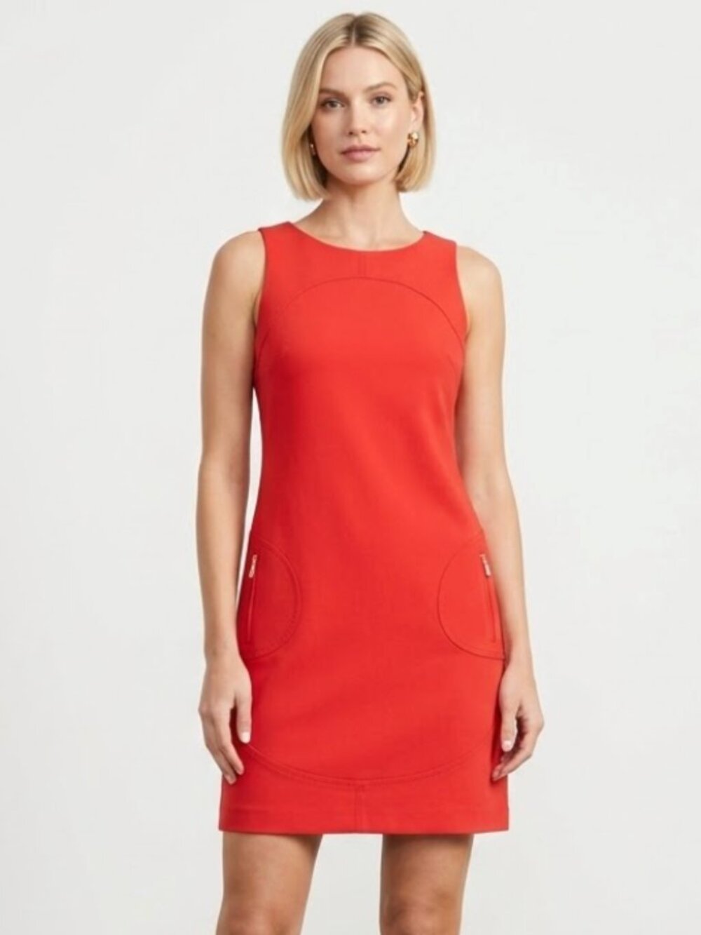 NWT Laundry by Shelli Segal | Red Sleeveless Shift Dress with Pockets | Size 6
